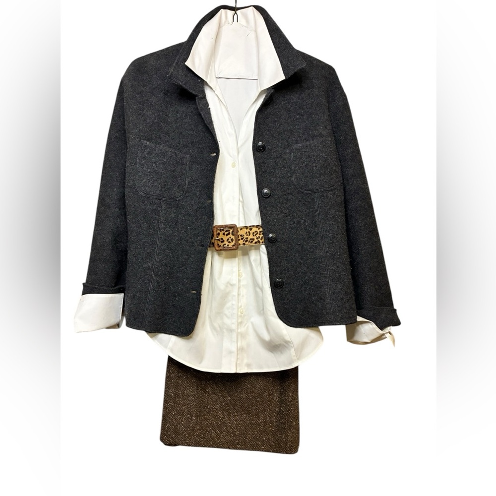 Ann Taylor Charcoal Wool Sweater Jacket